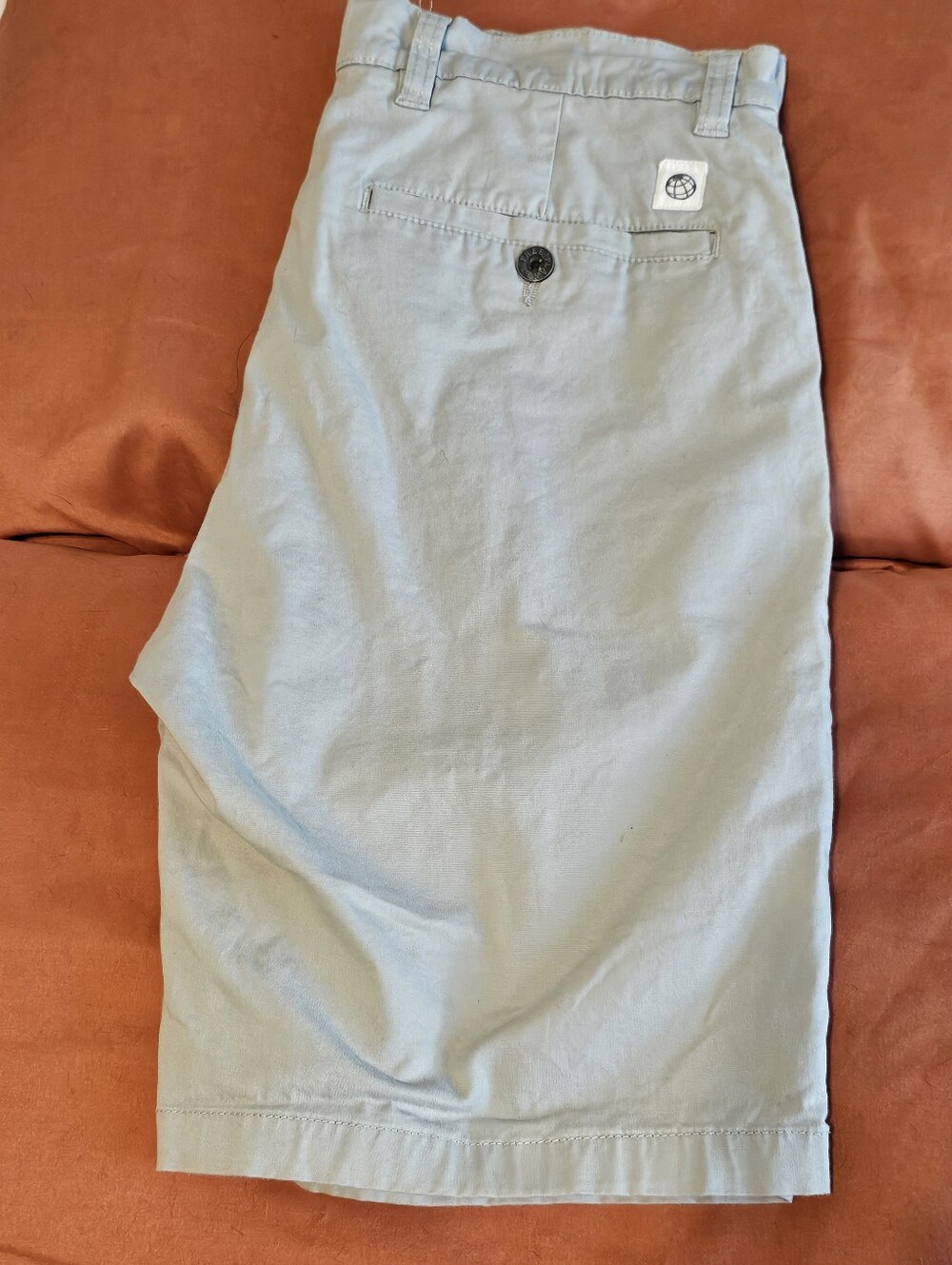 Free Planet Men's Size 30 Stretch Chino Shorts Sage Green Flat Front Casual Euc